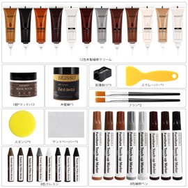 SEISSO Wood Scratch Repair Cream Kit, 12 Colors, Set of 36, Furniture Repair Kit, Scratch Repair Kit, Furniture Repair Marker, Crayon Door, Floor Repair, Door Repair, Repair Pen, Scratch Pen, Repair