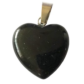 Steinfixx® - Genuine Gemstone Heart Pendant with Silver Eyelet | 26 Variants | for Lovers | Chakra Stone | Healing Stone | 20 x 20 mm, Gemstone