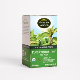 Garden of the Andes - Organic Pure Peppermint Tea - 20 Tea Bags per Box (Pack of 6) 120 Total Tea Bags - Caffeine-Free USDA Organic infusion - Digestive support and refreshing aroma