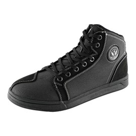 1Storm Motorcycle Men Or Women Fiber Leather Streetbike Casual Boots + Extra Pair of Shoelaces + Boots Gear Shift Protector: HW-001 All Black US 8.5