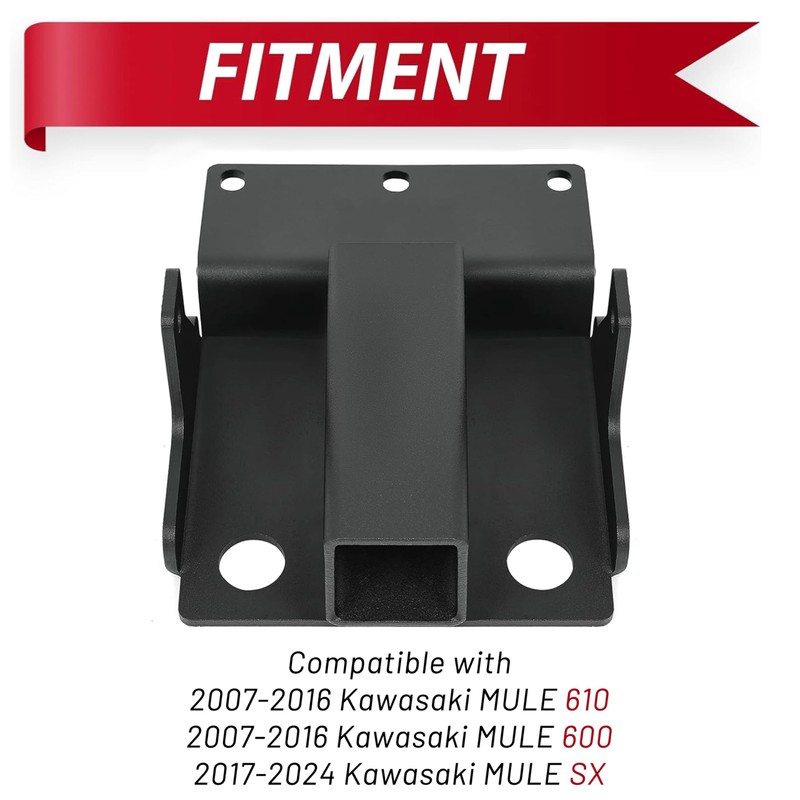 HECASA 2'' Rear Trailer Hitch Receiver Compatible with Kawasaki Mule