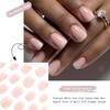 Pink False Nails, Press On Nails Square with Glue 24Pcs,