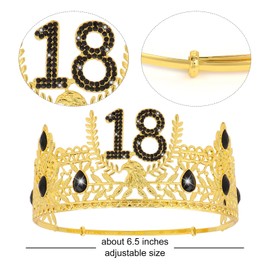 Semato 18th Birthday King Crown and Sash Set for Men