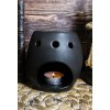 Ebros Gift Matte Black Gothic Skull Skeleton Ceramic Votive Candle