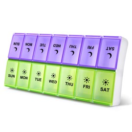 DANYING Large Pill Organizer 2 Times a Day, Weekly Pill Box 2 Per Day, AM PM Pill Case, Pill Container 7 Day, Vitamin Case Twice a Day