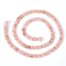 1Strand 2 Hole Synthetic Imperial Jasper Beads Gemstone Tila Beads Rectangle Gemstone Connector Beads for DIY Multi-Strand Necklace Bracelet Jewelry Making