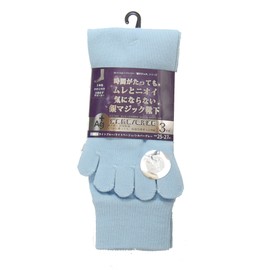 PAX-ASIAN #817 Silver Magic Men's Socks, Antibacterial, Deodorizing, Sweat Absorbent, Quick Drying, Silver Ion, 5 Toe Socks, With Cut, 3 Pairs (Assorted Light Colors), 3 assorted colors