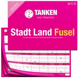 Inspiracles Tanken Stadt Land Fusel Drinking Game – Party, for Adults, Funny Gift for Men and Women, Fun,Gadget, Evening.
