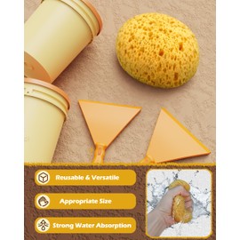 Rokkuon 4Pcs Knockdown Texture Sponges, Sponge for Patch/Repair Ceiling Drywall Wall, DIY Painting Ceiling Wall Texture, Round Sponge, Clay sponges for Pottery, Texture Sponges