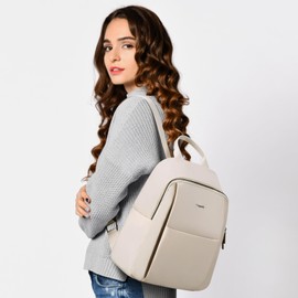 Cinpode Women's Small Waterproof Backpack, Small Women's Backpack, Handbags, Elegant, Mini Women's Backpack, City Backpack, Daypack, Modern Backpack for Travel, School, Work, beige