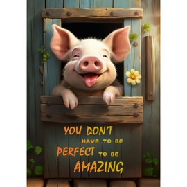 Sanjee Diamond Painting Kits for Adults, 5D DIY Pig Diamond Art Kits, Round Full Drill Diamond Dots Paintings Diamond Painting for Home Wall Decoration Gift, 12x16inch