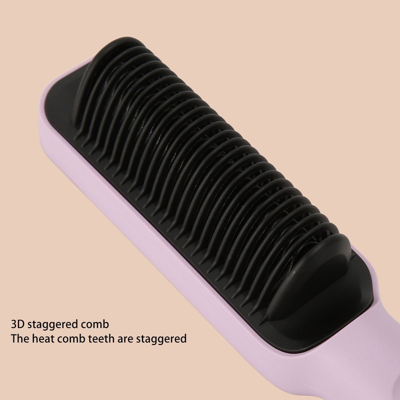 Negative Ion Hair Straightener Brush LCD Display Dual Use Heated