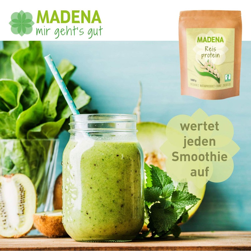 MADENA Rice protein, 87% protein content, 1 kg vegan protein,