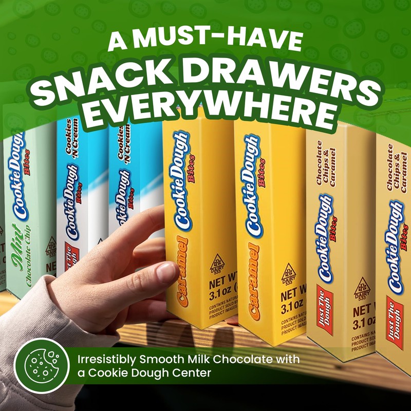 Cookie Dough Bites Caramel Flavored Candy | 3.1 oz (Pack
