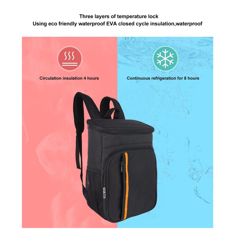 Camping Insulated Backpack Three Layer Temperature Lock Adjustable Waterproof Backpack