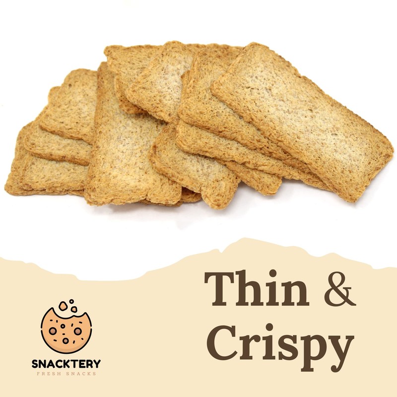 Snacktery Whole Wheat Melba Toast - All Natural Thin and