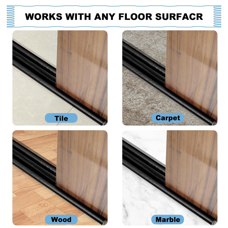 GGIJ 2Pcs Double Door Draft Stopper, Draft Stopper for Bottom