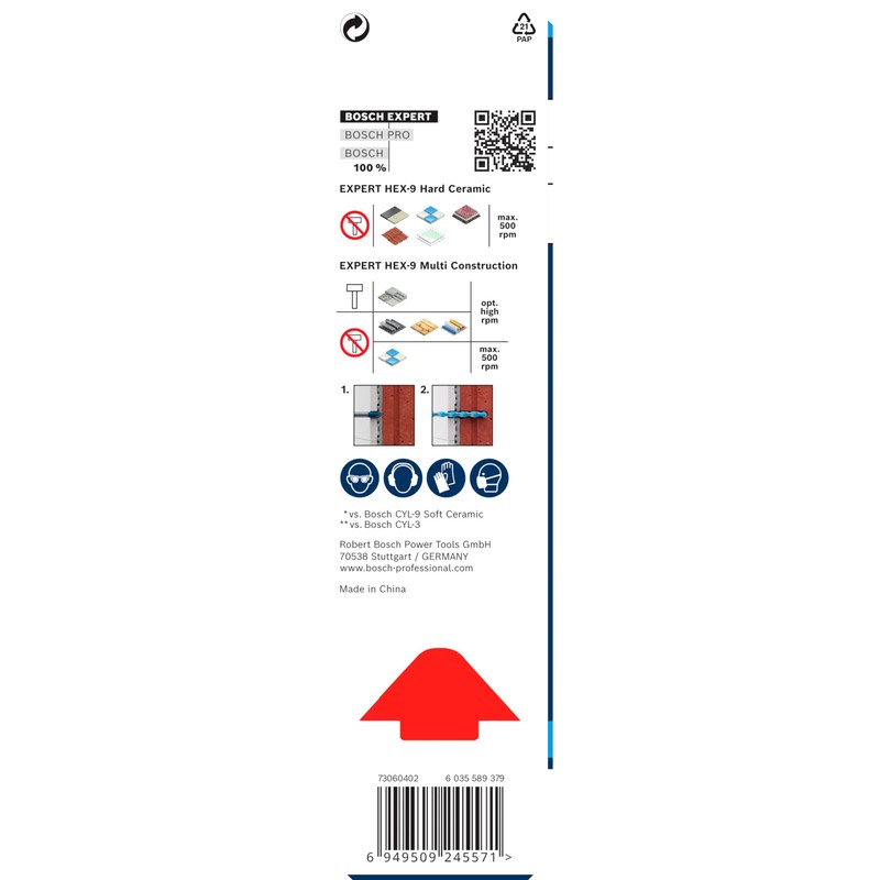 Bosch 2 x Expert HEX-9 Hard Ceramic and Multi Construction