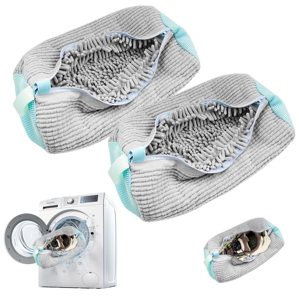 2PCS Shoe Washing Machine Bag, Reusable Laundry Shoe Bag with