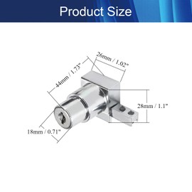 Juvielich 1Pcs 1.73" Length Single Door Zinc Alloy Keyed Alike Sliding Glass Cabinet Lock for Glass Door Showcase Window Silver Tone