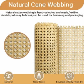 24" Width Natural Cane Webbing 5Feet, Rattan Webbing for Caning Project,Cane Webbing roll,Rattan Webbing roll for Furniture,Chair, Cabinet, Ceiling, Door, Sofa