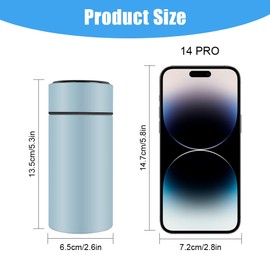 Flintronic 200 ML Mini Thermal Flask, Stainless Steel Insulated Water Bottle, LED Temperature Display Smart Water Cup, Stainless Steel Vacuum Drink Flasksfor for Hot & Cold Drinks, Blue