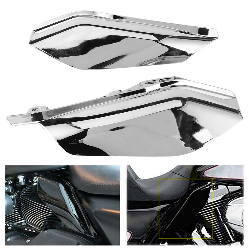 2Pcs Air Deflector Trim Heat Shield Motorcycle MidFrame Trim Fit