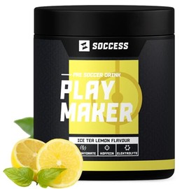 Playmaker Workout Booster Especially for Footballers Sports Drink with Carbohydrates + Electrolytes + Minerals + Amino Acids + Caffeine | 20 Servings | Ice Tea Lemon