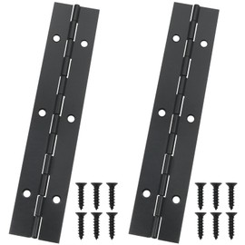 safycaby 2PCS 6-inch Stainless Steel Piano Hinge Heavy Duty Continuous Hinge with Screws Long Hinges for Door Cabinets Kitchen Cabinets and Pianos Black