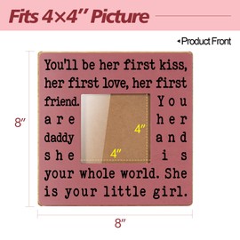 THYGIFTREE New Dad Gifts for Men, First Time Dad Gifts for New Dad, Best Gifts for New Dad, First Fathers Day Frame Gifts, New Dad and Daughter Pink Picture Frame