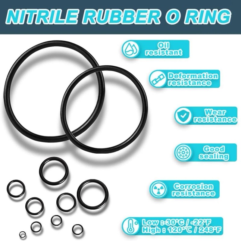 Keze 400 Pcs Hydraulic O-Ring Flat Face Fittings 9 Size