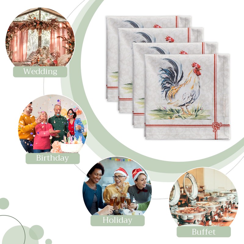 Maison d' Hermine Cloth Napkins 100% Cotton 45cm x 45cm