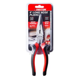 Dekton 8-inch Long Nose Pliers- Precision Needle Nose Pliers| Durable Carbon Steel Construction| Ideal For Gripping, Bending, Cutting Wires| Ergonomic Handle For Control| Essential Tool For Electrical