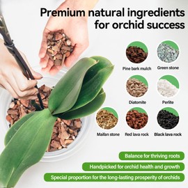 BYSHIGEBAO Orchid Bark Potting Mix with Pine Bark and Natural Stones, Mineral-Rich Orchid Mix, Orchid Potting Mix Drains Well for Healthy Roots and Indoor Potting Medium (4 Quarts)