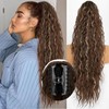 Ponytail Extension Claw 30" Curly Pony Tail Clip in Claw