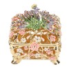 Peacock Trinket Boxes Hand Painted Finish Exquisite Beautiful Rhinestones Hinged