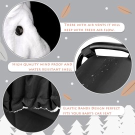 Winter Car Seat Covers for Babies, Carseat Cover Boys, Cozy & Warm Cover, Infant Car Seat Canopy Water Resistant, Universal Cold Weather Shield, Black