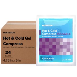 McKesson Cold and Hot Compress Reusable [24 Pack] Gel Ice Hot Packs for Injuries, 4.75 in x 6 in
