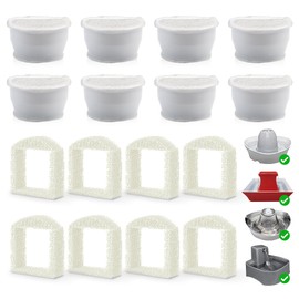 Replacement Filter for PetSafe Drinkwell, 8 Pack Replacement Activated Carbon Filter Pet Drinking Fountain Filter for PetSafe Drinkwell Avalon, Pagoda, 2 Gallon, Sedona and Seascape Seaside Butterly Cat Fountain