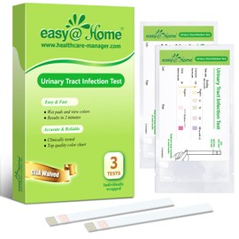Easy@Home Urinary Tract Infection Tests: Women UTI Testing Strips with Reliable Results, Fast Urine Test Kit for Bladder UTIs, Individually Wrapped (UTI - 3 Pack)