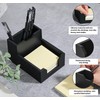 Kamehame Black Sticky Note Holder, Silicone Memo Holder with Pen