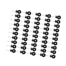 Pack of 50 Ring Insulators, Black Screw In Ring Insulators, Ring Insulator, Waterproof Fence, Ring Insulators for Screwing in for Electric Fence Accessories
