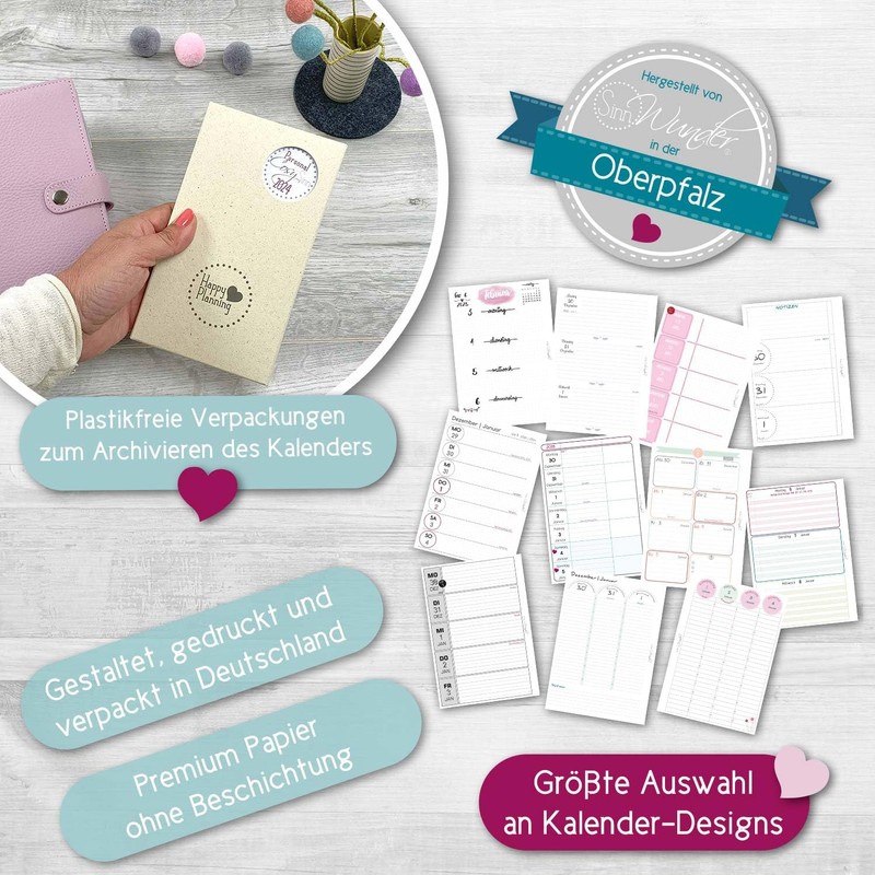 SinnWunder Premium Calendar Inserts 2026 - Weekly Calendar - 1