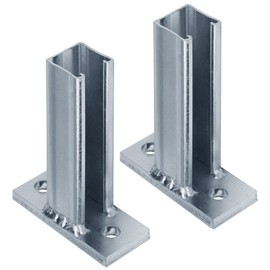 2 PCS 8-1/4" Slot Up Bracket for 1-5/8" Strut Channel, 2 Hole Single Channel Post Base, Accept 1/2" Bolt