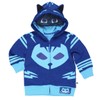 PJ Masks Boys' Toddler Gekko and Catboy Hoodie, Blue Long