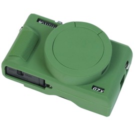 PCTC G7XIII Silicone Case, Soft Silicone Case for Canon Powershot G7X Mark III Digital Camera, G7X Mark III Accessories with Detachable Lens Cover (Green)
