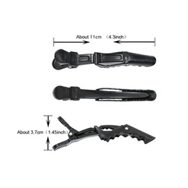 10 Pieces Crocodile Hair Sectioning Clips Barrette with Nonslip Grip Wide Teeth Professional Hairdressing Styling Clips for Salon (Black)