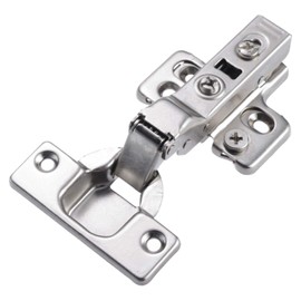 Luokim 4 Pack 2 Pairs Soft Close Half Overlay Cabinet Hinges European Kitchen Heavy-Duty Frameless Adjustable Concealed 35mm Cup 3D Clip-On Two-Way Hinge Nickel Plated Finish