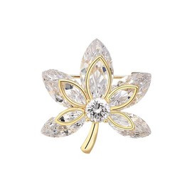 EMEGCY Canadian Maple Leaf Brooch Pin Crystal Maple Leaf Brooch Gold-plated Mapel Lapel Pin Jewelry Gift for Wife Mom Girls