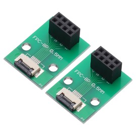 QUARKZMAN FFC FPC Connector Board 8 Pins 0.5 mm Socket to 2.54 mm Double Row Female Header Strip Adapter, PCB Converter Board for LCD TVs/Digital Cameras/Laptops Pack of 2